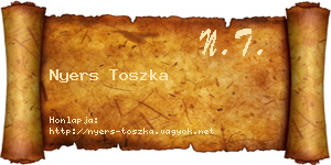 Nyers Toszka névjegykártya